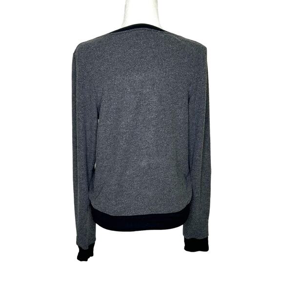 Wildfox Gray Fleece Gold Sparkle Heart Long Sleeve Top - Picture 4 of 7
